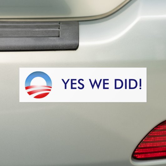 ObamaLogo, JA, WE HEBBEN HET GEDOOD! Bumpersticker (Op auto)