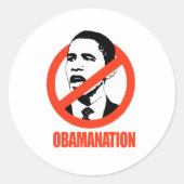 OBAMANATIE T-SHIRT RONDE STICKER (Voorkant)