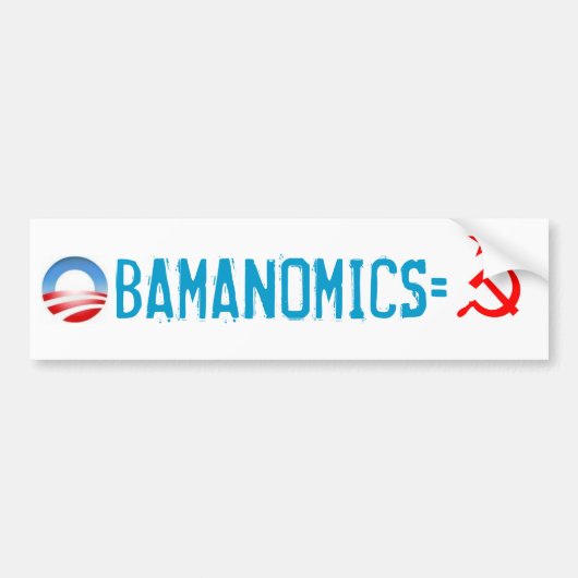 OBAMANOMICA=SOCIALISME BUMPERSTICKER (Voorkant)