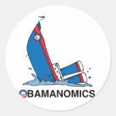 OBAMANOMICS ZINKEN RONDE STICKER (Voorkant)