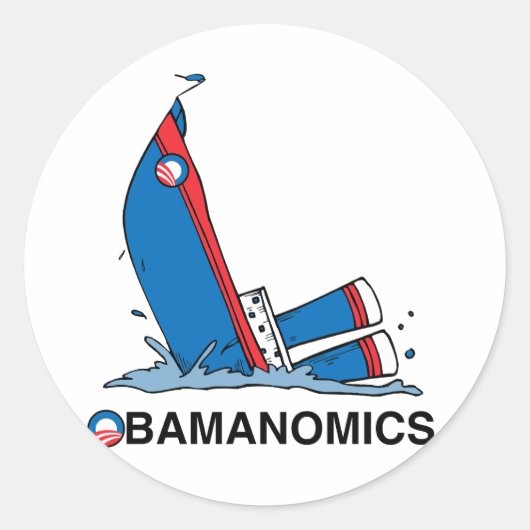 OBAMANOMICS ZINKEN RONDE STICKER (Voorkant)