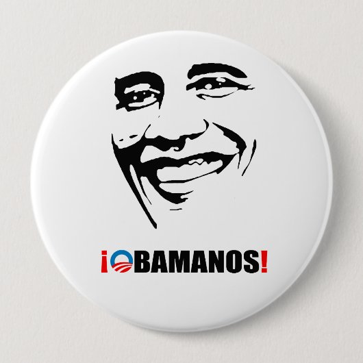 OBAMANOS RONDE BUTTON 4,0 CM (Voorkant)