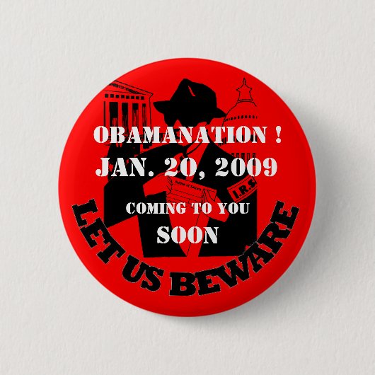 OBAMANTIE, IRS RONDE BUTTON 5,7 CM (Voorkant)