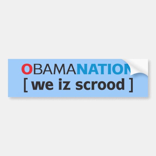 OBAMANTIE - we zijn bang Bumpersticker (Voorkant)