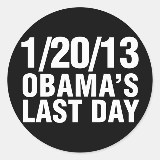 Obama's afgelopen dag 1/20/13 ronde sticker (Voorkant)