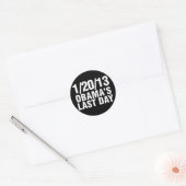 Obama's afgelopen dag 1/20/13 ronde sticker (Envelop)