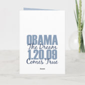 Obama's droom komt tot Wenskaart Kaart (Achterkant)