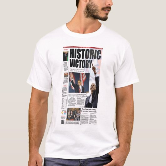 Obama's historische overwinning T-Shirt (Voorkant)