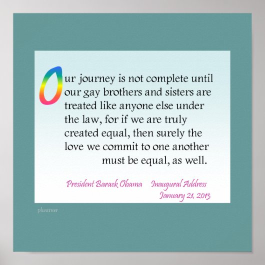 Obama's inaugurale adres - LGBT Poster (Voorkant)