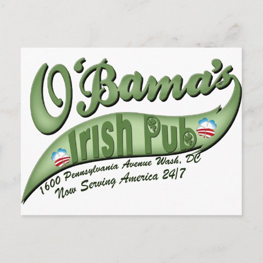 O'bama's Irish Pub Briefkaart (Voorkant)