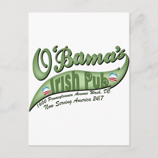O'bama's Irish Pub Briefkaart (Voorkant)