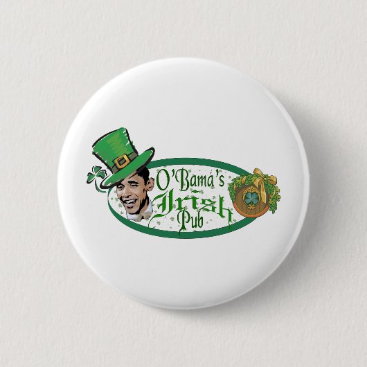 Obama's Irish Pub Ronde Button 5,7 Cm (Voorkant)