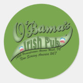 O'bama's Irish Pub Ronde Sticker (Voorkant)