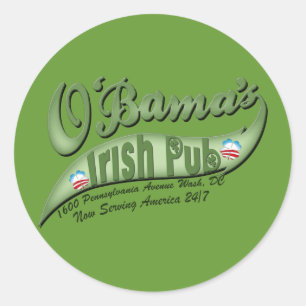 O'bama's Irish Pub Ronde Sticker