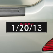 OBAMA'S LATSTE DAG, 20-1-2013 BUMPERSTICKER (Op auto)