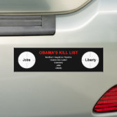 Obama's lijst met dodelijke slachtoffers - Bumpers Bumpersticker (Op auto)