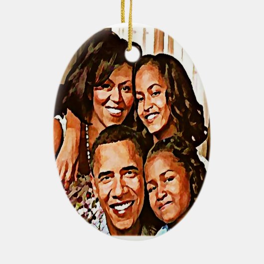 Obama's Love_ Keramisch Ornament (Achterkant)