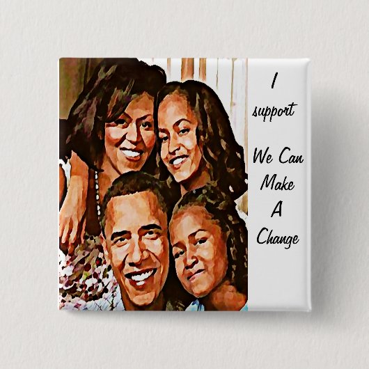 Obama's Love_ Vierkante Button 5,1 Cm (Voorkant)