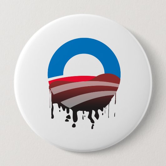Obama's olieramp ronde button 4,0 cm (Voorkant)