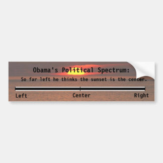 Obama's politieke spectrum bumpersticker