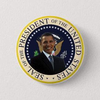 Obama's presidentiële zegel ronde button 5,7 cm
