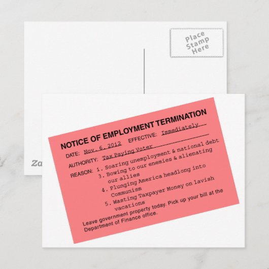 Obama's roze slip briefkaart (Voorkant / Achterkant)