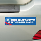 Obama's Teleprompter zit op de rechterkant Bumpersticker (Op auto)