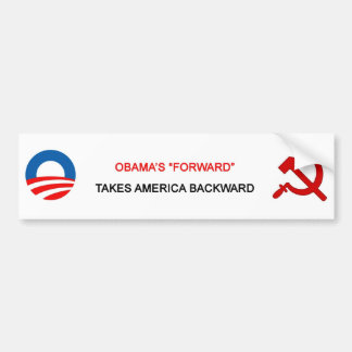 Obama's "vooruitstrevende" neemt Amerika achteruit Bumpersticker