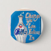 obamawaterdiepblauwe ronde button 5,7 cm (Voorkant)