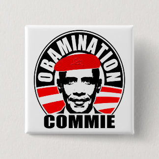 Obamination Commie Vierkante Button 5,1 Cm