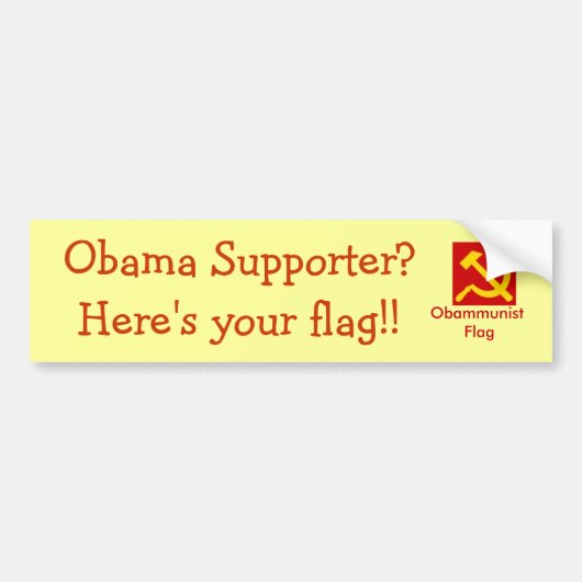 Obammunistische vlag bumpersticker (Voorkant)