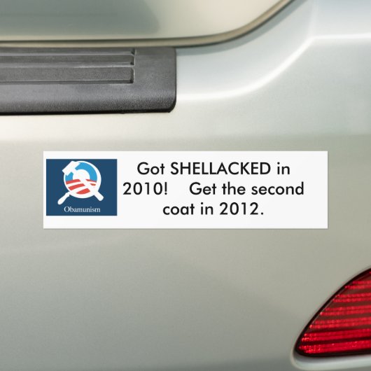 obamunisme, in 2010 met SHELLACKED!    Pak de S... Bumpersticker (Op auto)