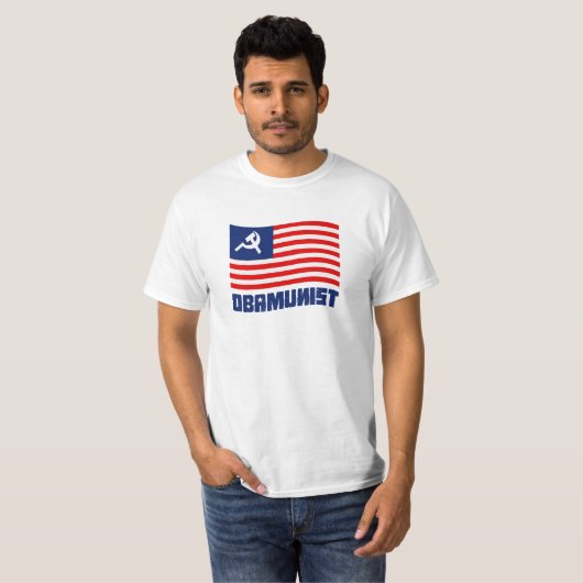 Obamunistische vlag t-shirt (Voorkant volledig)