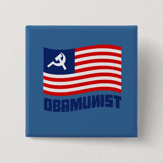 Obamunistische vlag vierkante button 5,1 cm (Voorkant)