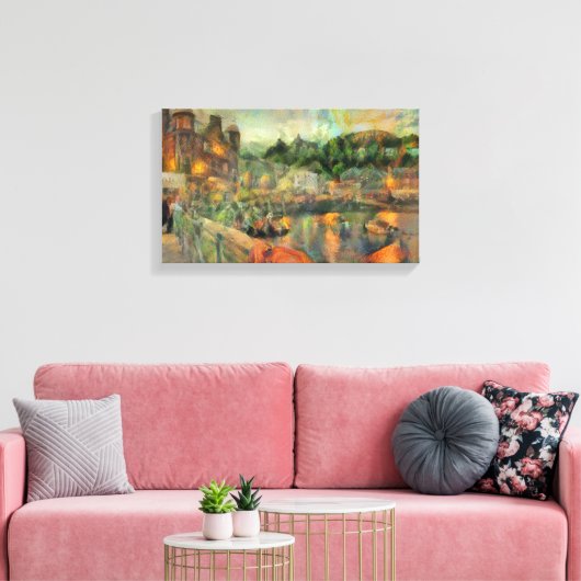 Oban impressionistic canvas afdruk (Insitu (Woonkamer))