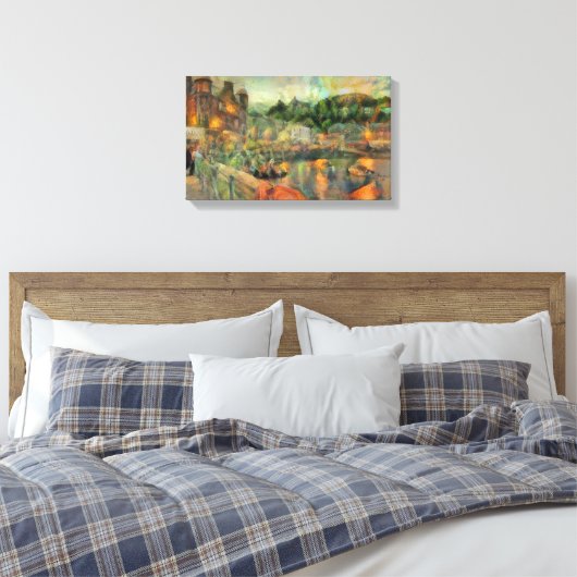 Oban impressionistic canvas afdruk (Insitu (Slaapkamer))