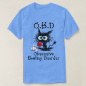 OBD-obsessief-Bowling stoornis Funny Black Cat Bow T-shirt (Design voorkant)