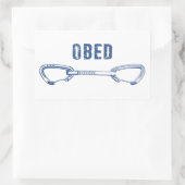 Obed klimmen met Quickdraw Rechthoekige Sticker (Tas)