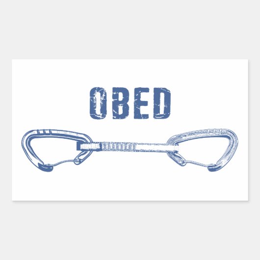 Obed klimmen met Quickdraw Rechthoekige Sticker (Voorkant)