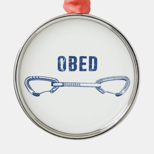 Obed Klimmen Quickdraw Metalen Ornament (Voorkant)
