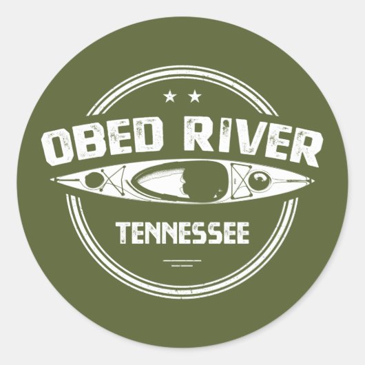 Obed River Tennessee Kayaking Ronde Sticker (Voorkant)