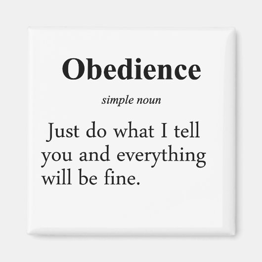Obedience Definition Magneet (Voorkant)