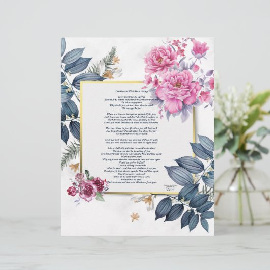 Obedience is wat hij van je linnenpapier vraagt (Staand voorkant)