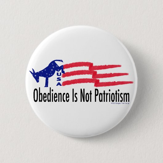 Obedience Patriotisme Ronde Button 5,7 Cm (Voorkant)