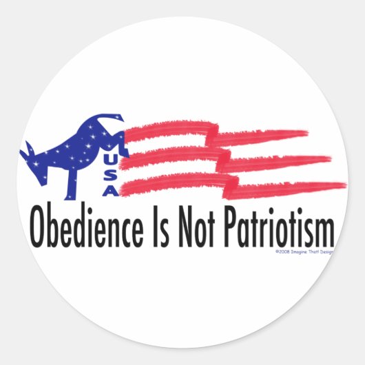 Obedience Patriotisme Ronde Sticker (Voorkant)