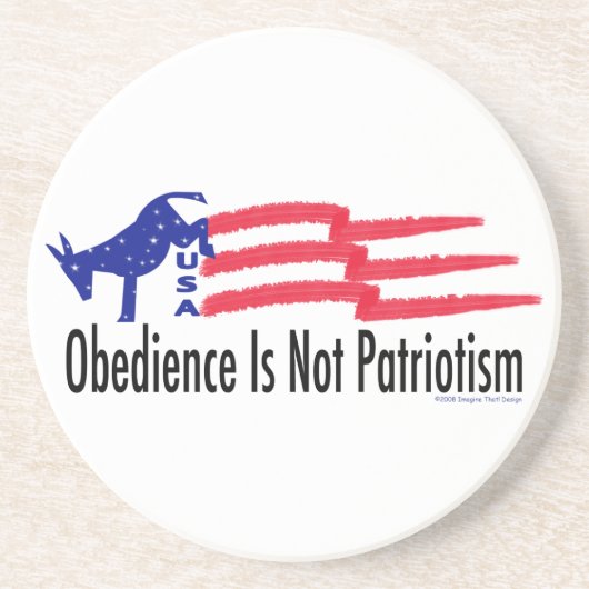 Obedience Patriotisme Zandsteen Onderzetter (Voorkant)