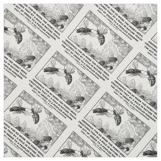 Obedience Work Honey-Bees Henry V Shakespeare Stof (Swatch)