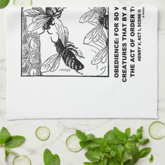 Obedience Work Honey-Bees Henry V Shakespeare Theedoek (Gevouwen)