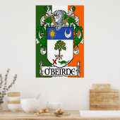 O'Beirne Coat of Arms Irish Flag Print (Keuken)