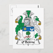 O'Beirne Family Crest Briefkaart (Voorkant / Achterkant)